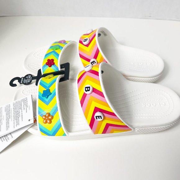 Limited Edition Crocs Women's  Classic Festival Vibes Sandals  White 7 - Picture 7 of 12